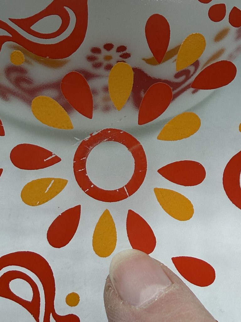 VTG Pyrex Friendship Pattern Covered Casserole 1 Qt Dish /rw