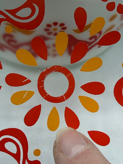 VTG Pyrex Friendship Pattern Covered Casserole 1 Qt Dish /rw