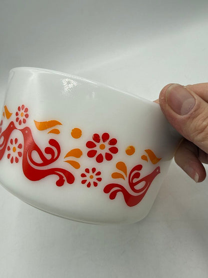 VTG Pyrex Friendship Pattern Covered Casserole 1 Qt Dish /rw