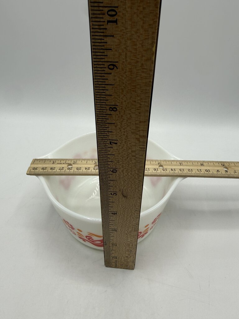 VTG Pyrex Friendship Pattern Covered Casserole 1 Qt Dish /rw