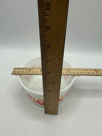 VTG Pyrex Friendship Pattern Covered Casserole 1 Qt Dish /rw