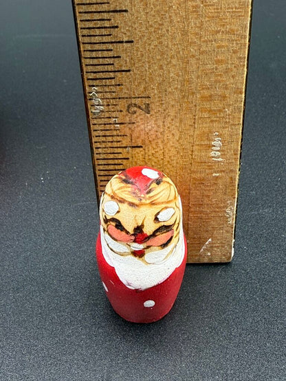 5 Pc Wood Santa Matryoshka Nesting Dolls Handpainted Russian /ro