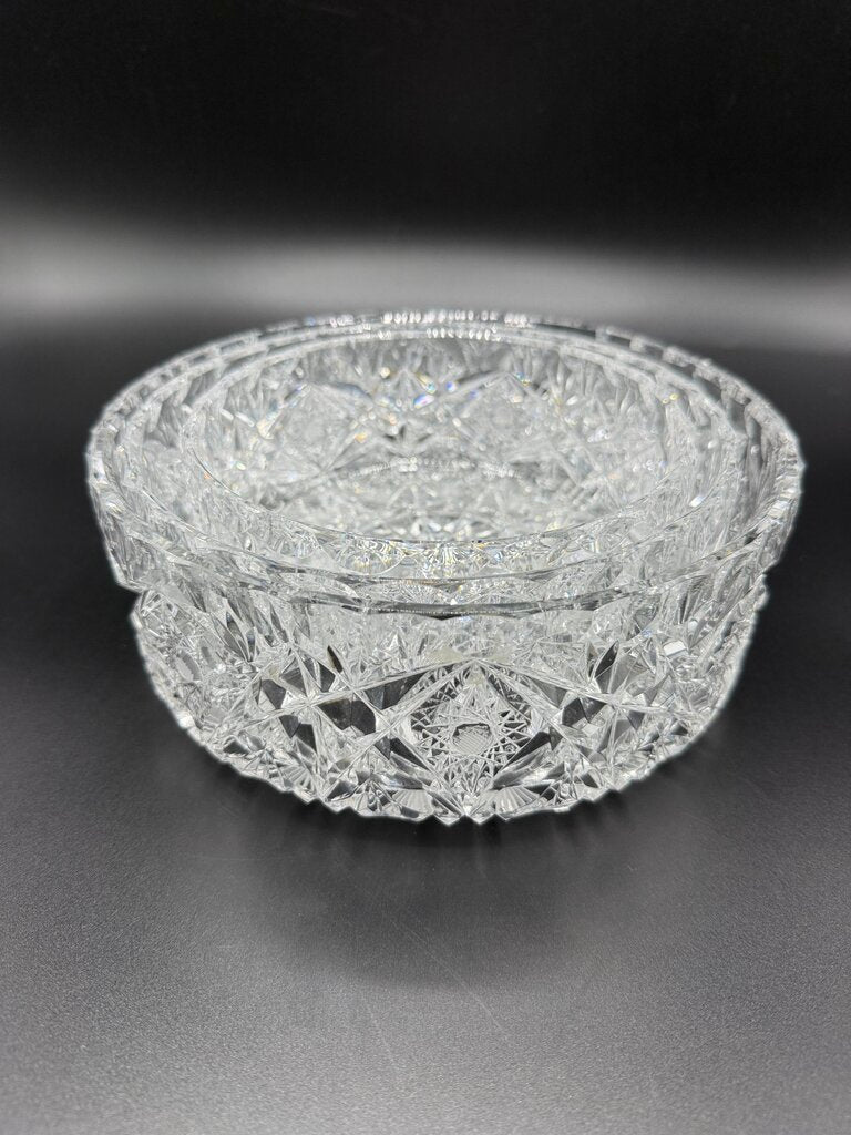 Set of 3 VTG Brilliant Cut Crystal Nesting Bowls /ro