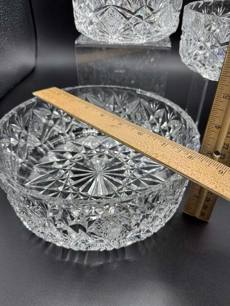 Set of 3 VTG Brilliant Cut Crystal Nesting Bowls /ro