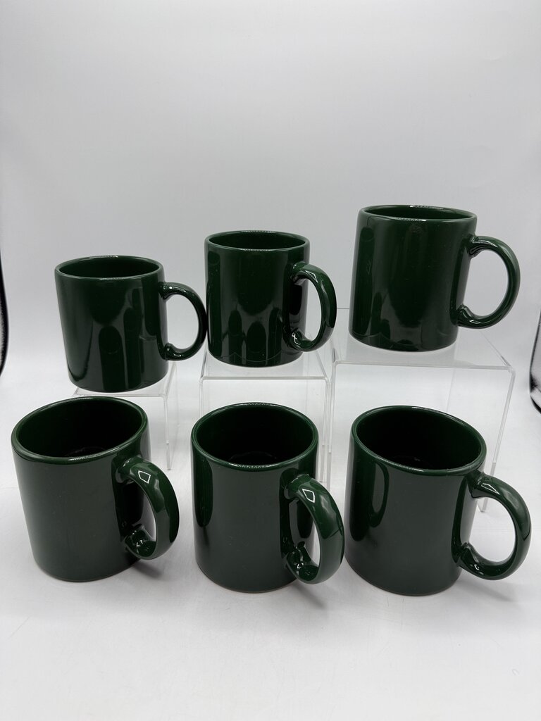Waechtersbach Solid Color Hunter Green Mugs Set of 6 /rb