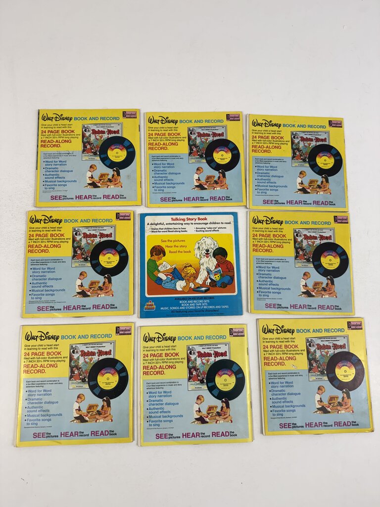 1981 Disney’s Mickey Mouse Disco Record Tote w/9 Movie Records & Books /ro