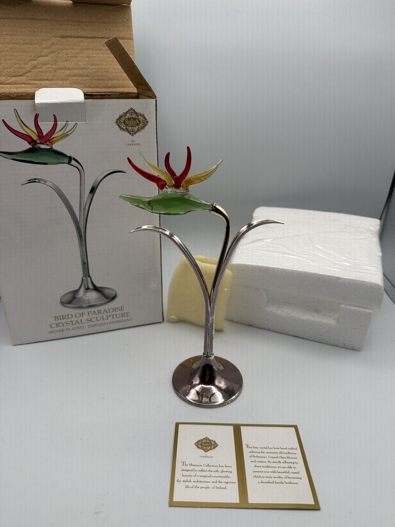 VTG Shannon Crystal Bird of Paradise Crystal Sculpture by Godinger /ro