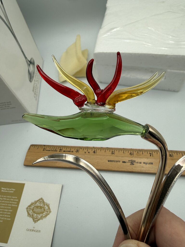 VTG Shannon Crystal Bird of Paradise Crystal Sculpture by Godinger /ro