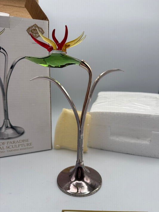 VTG Shannon Crystal Bird of Paradise Crystal Sculpture by Godinger /ro