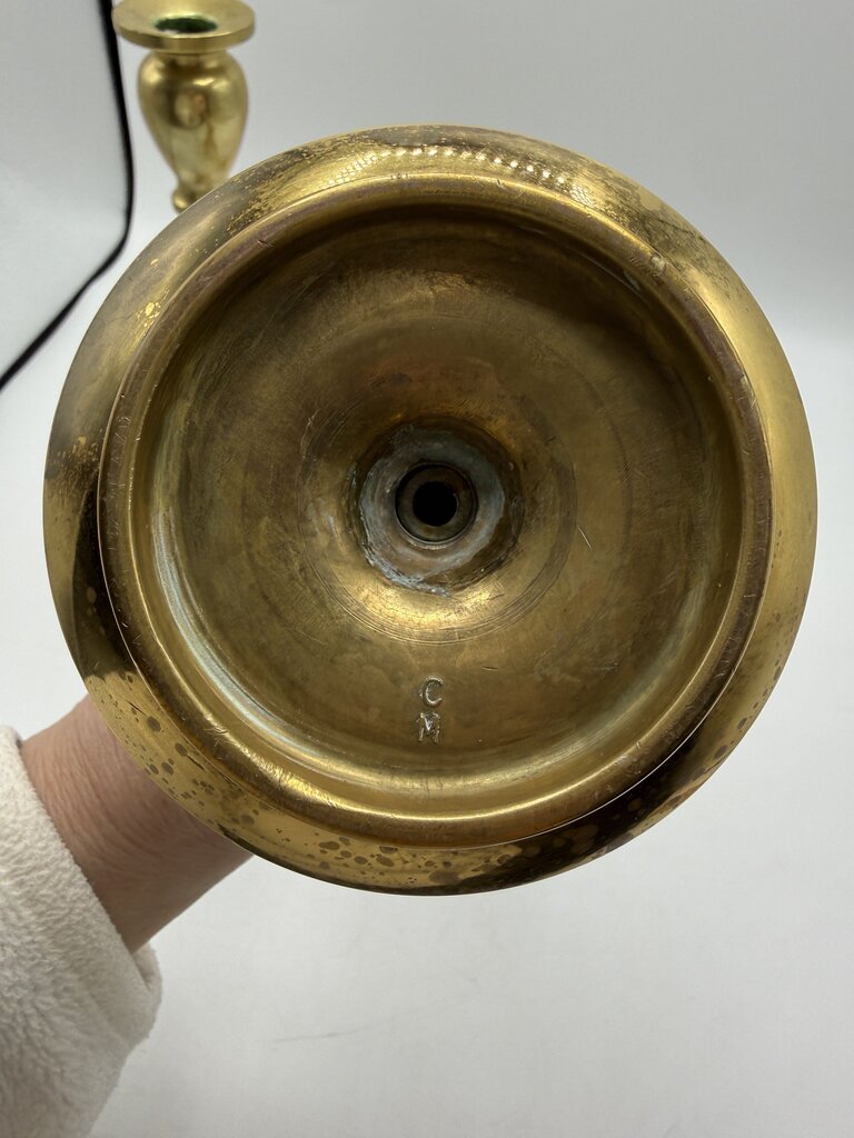 VTG Set of 3 Brass Assorted Candlestick Holders 8”-10” Tall /rw