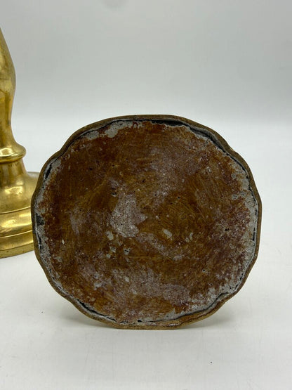 VTG Set of 3 Brass Assorted Candlestick Holders 8”-10” Tall /rw