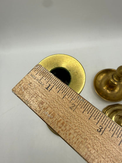 VTG Set of 3 Brass Assorted Candlestick Holders 8”-10” Tall /rw