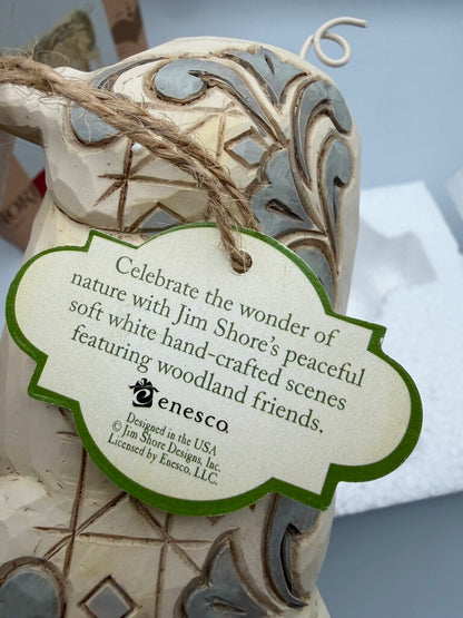 Jim Shore Hog Wild White Farmhouse Pig Figurine w/box /rw