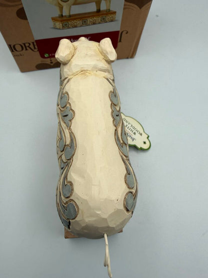 Jim Shore Hog Wild White Farmhouse Pig Figurine w/box /rw
