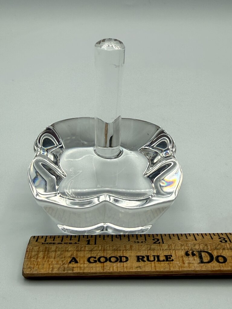 Orrefors Crystal Clear Ring Holder Made in Sweden Signed /ro