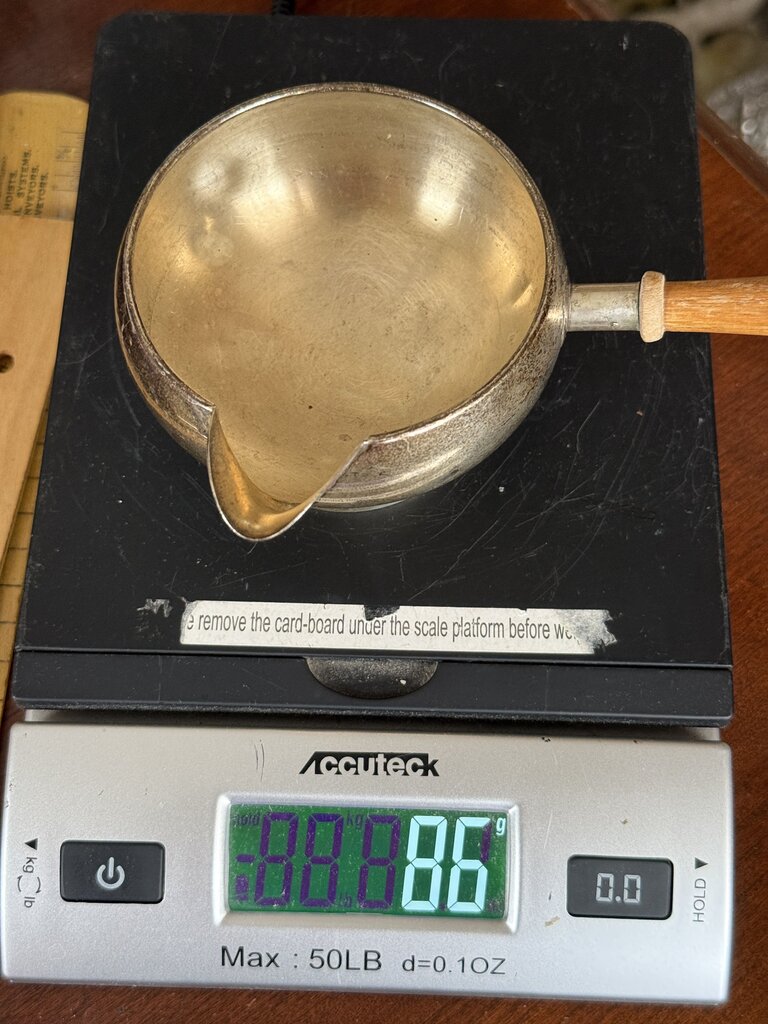 VTG Amston Sterling Silver Brandy Warmer Wood Handle 84 Grams /ro