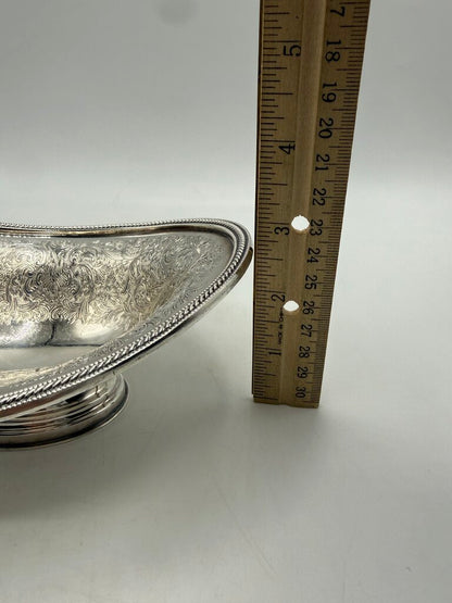 VTG Barker Ellis Silverplate Pedestal Oval Bon Bon Dish England /ro