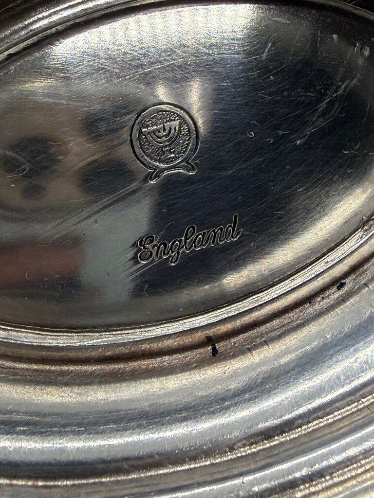 VTG Barker Ellis Silverplate Pedestal Oval Bon Bon Dish England /ro