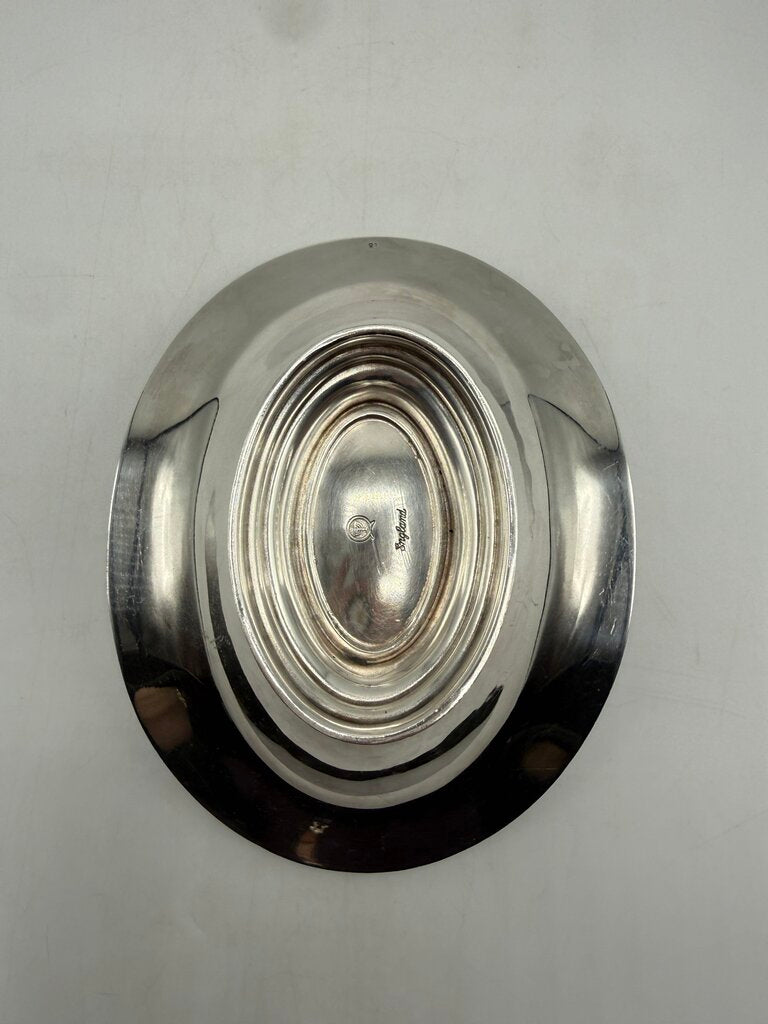 VTG Barker Ellis Silverplate Pedestal Oval Bon Bon Dish England /ro