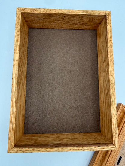 Authentic Navajo Sandpainting Oak Trinket Box Pollen Boy Signed by artist /ro