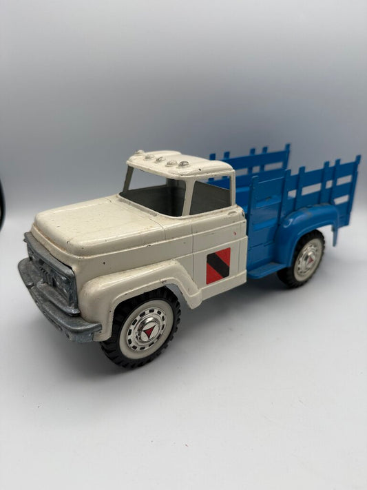 VTG Hubley Blue & White Mighty Metal Farm Stake Truck /rb
