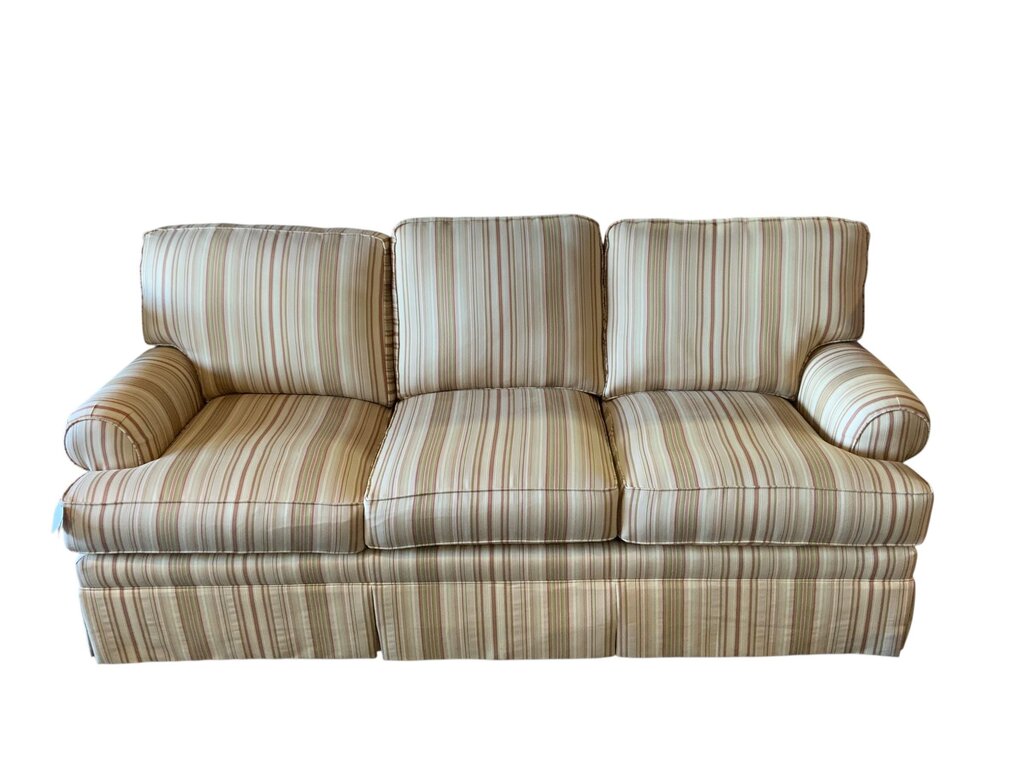 Green And Brown Stripped 3 Seater Couch