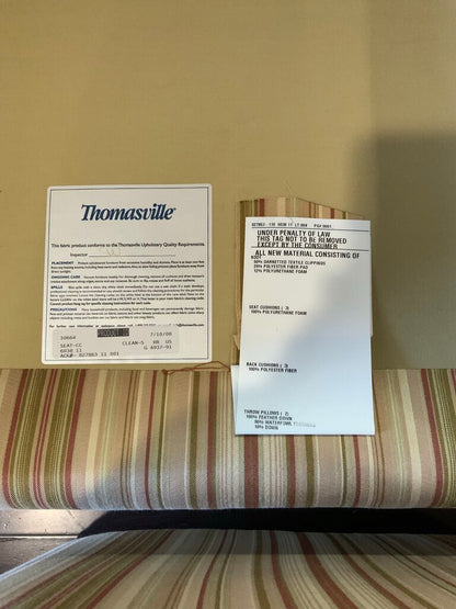 Green And Brown Stripped 3 Seater Couch