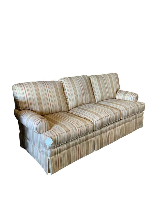 Green And Brown Stripped 3 Seater Couch