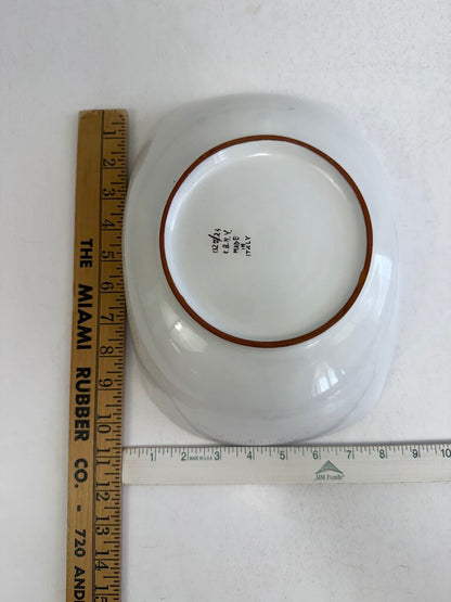 Italian Stoneware Handpainted Salad Bowl and Tongs Veggie Theme /rb