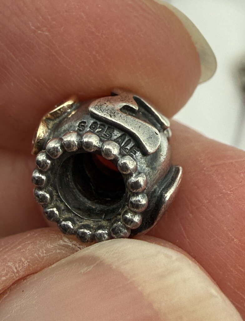 Pandora Sterling Silver set of 3 Mother/Mom/Heart Charms /ro