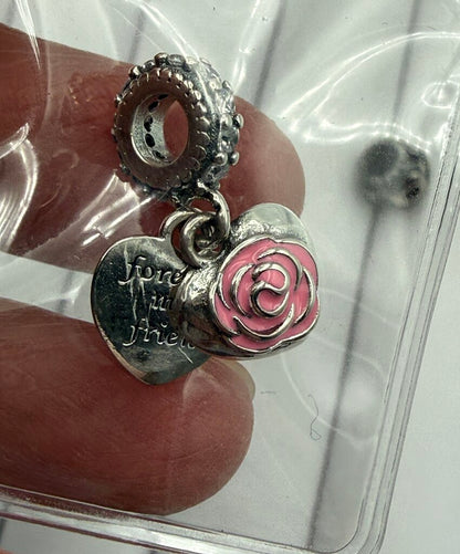 Pandora Sterling Silver set of 3 Mother/Mom/Heart Charms /ro