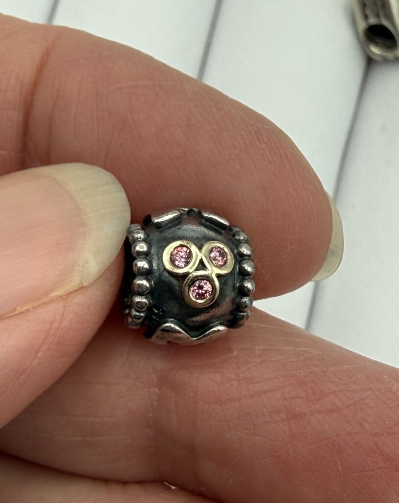 Pandora Sterling Silver set of 3 Mother/Mom/Heart Charms /ro