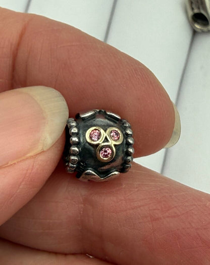 Pandora Sterling Silver set of 3 Mother/Mom/Heart Charms /ro