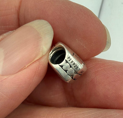 Pandora Sterling Silver set of 3 Mother/Mom/Heart Charms /ro