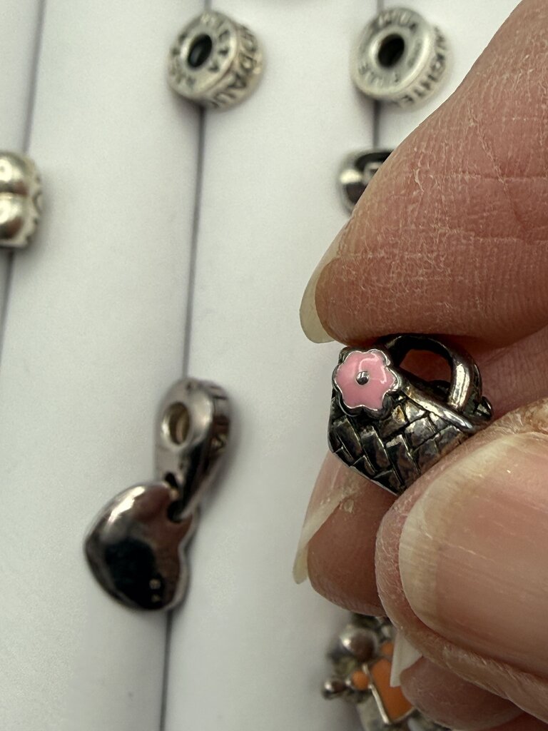 Estate lot of 7 Chamilia Sterling Silver Beads Charm Spacer /ro