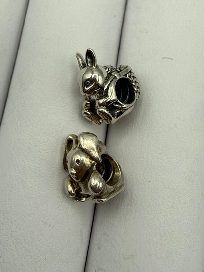 Pandora Sterling Silver Bunny Rabbit Bead Charms /ro
