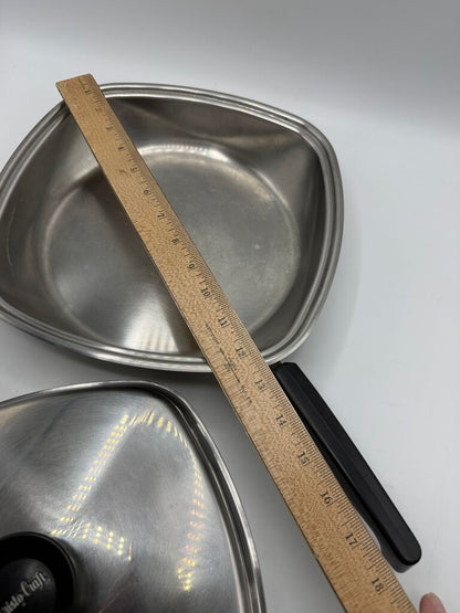Vintage Aristo-Craft Stainless Steel 11” Square Pan w/lid 18/8 ply /rw