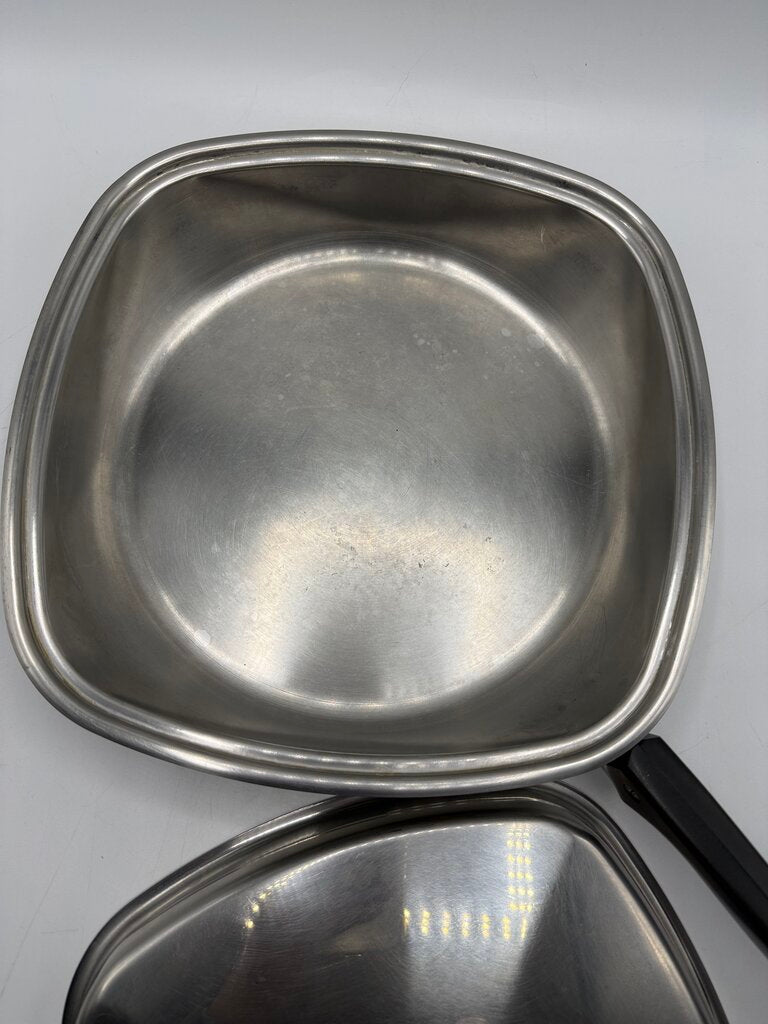 Vintage Aristo-Craft Stainless Steel 11” Square Pan w/lid 18/8 ply /rw