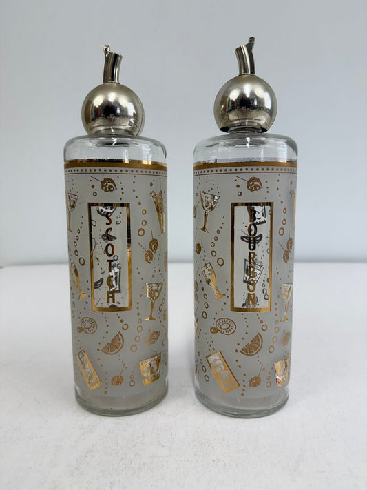 MCM Barware Bourbon & Scotch Glass Decanters /ro