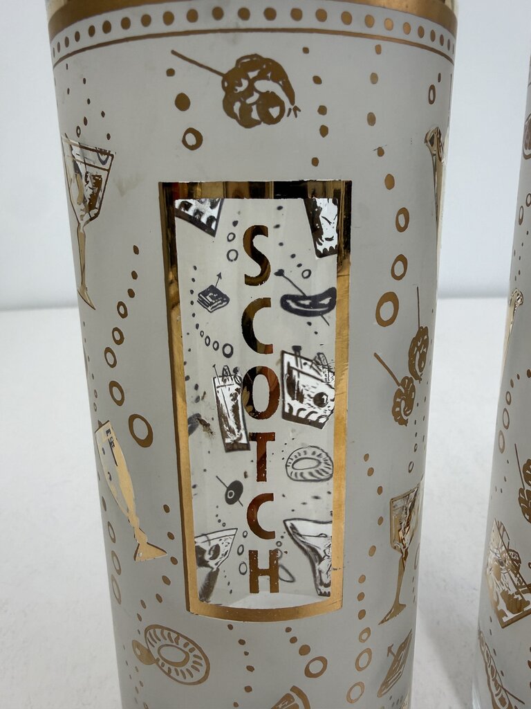 MCM Barware Bourbon & Scotch Glass Decanters /ro