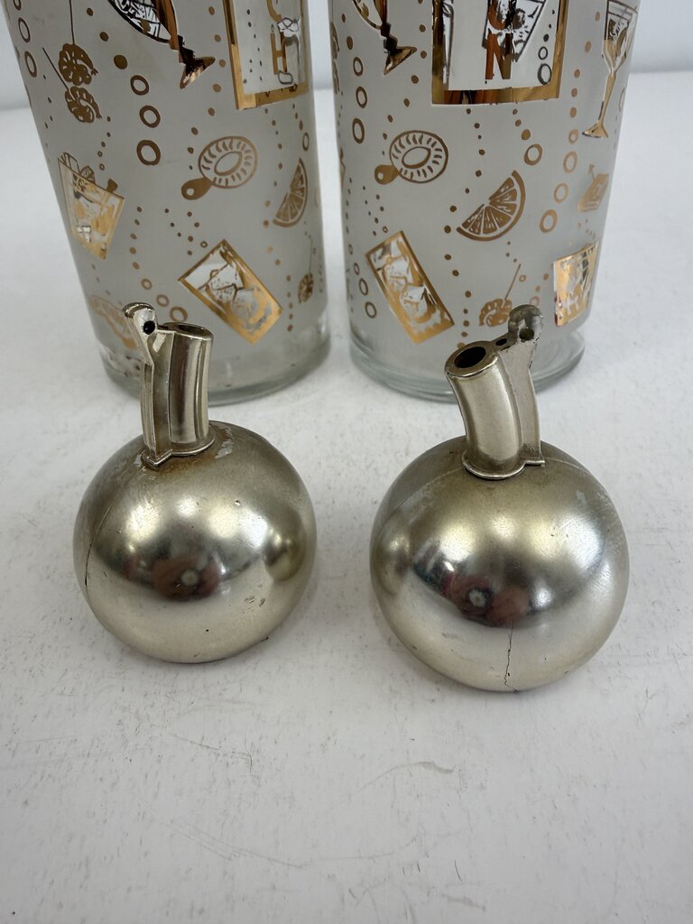 MCM Barware Bourbon & Scotch Glass Decanters /ro