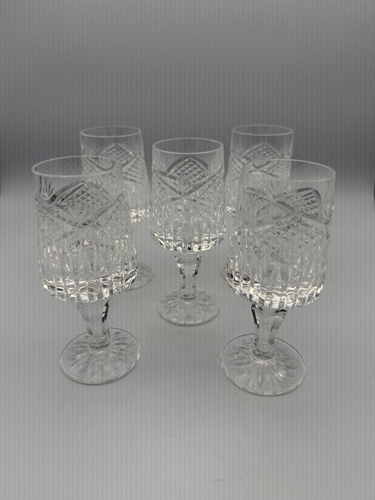 Slieve Donard by Tyrone Crystal Wine/Sherry Glass set of 5 /roh