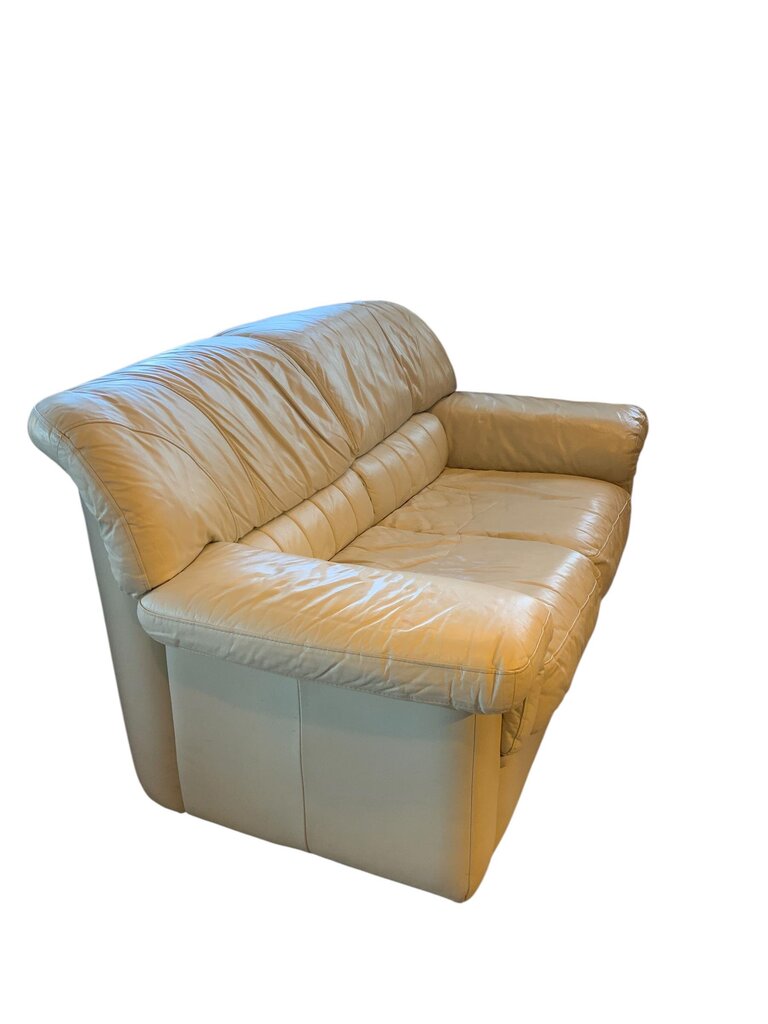 Leather Creme Loveseat