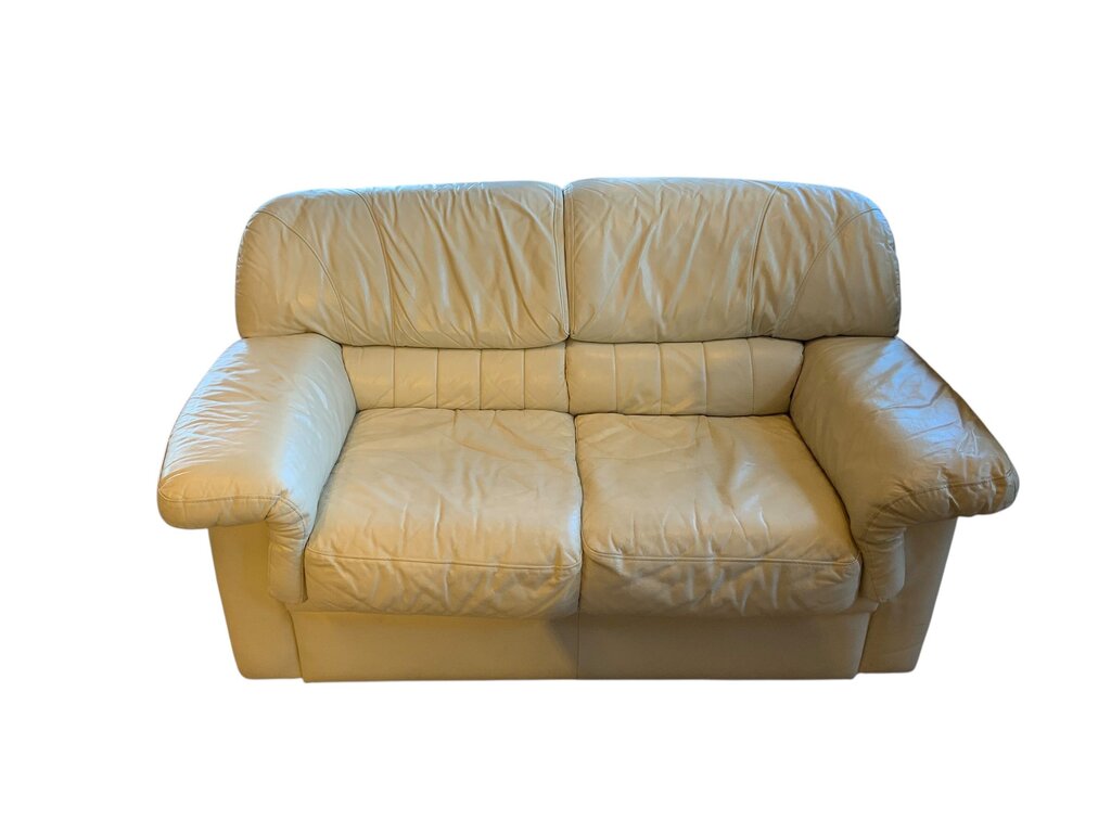 Leather Creme Loveseat