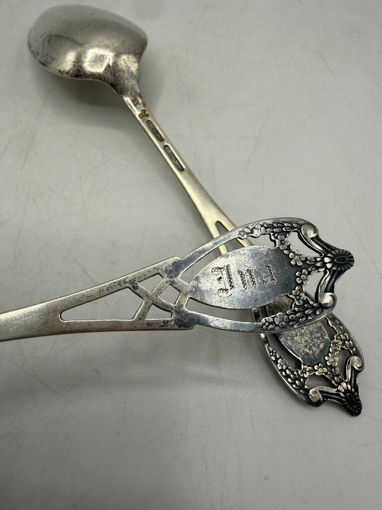 Set of 2 Antique Lunt Monticello Sterling Silver Teaspoon 36 GR /ro