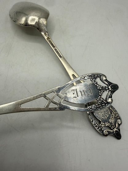 Set of 2 Antique Lunt Monticello Sterling Silver Teaspoon 36 GR /ro