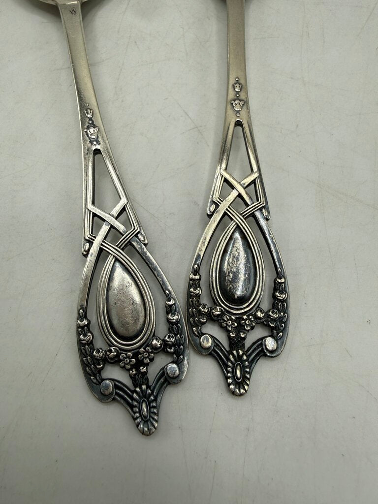 Set of 2 Antique Lunt Monticello Sterling Silver Teaspoon 36 GR /ro