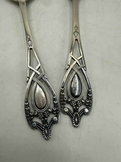 Set of 2 Antique Lunt Monticello Sterling Silver Teaspoon 36 GR /ro