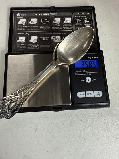 Set of 2 Antique Lunt Monticello Sterling Silver Teaspoon 36 GR /ro