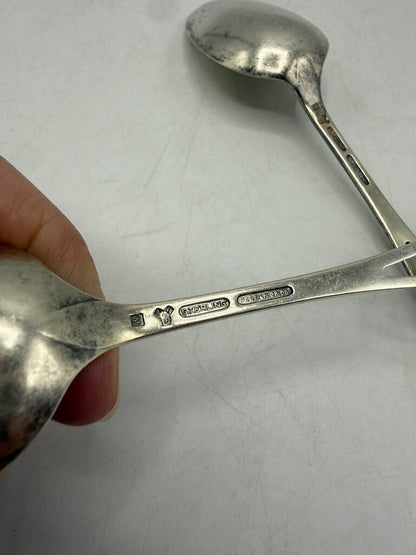 Set of 2 Antique Lunt Monticello Sterling Silver Teaspoon 36 GR /ro